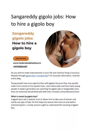 Sangareddy gigolo jobs_ How to hire a gigolo boy