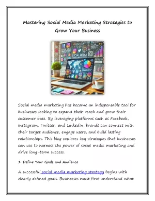 Effective Social Media Marketing Strategies for Business Growth