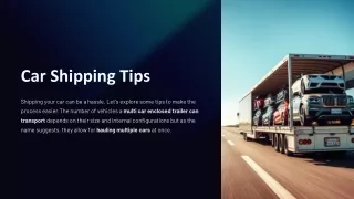Car Shipping Tips