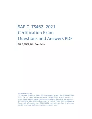 SAP C_TS462_2021 Certification Exam Questions and Answers PDF