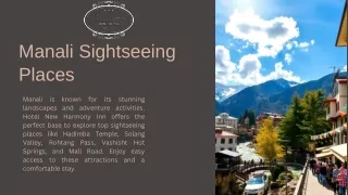Manali Sightseeing Places