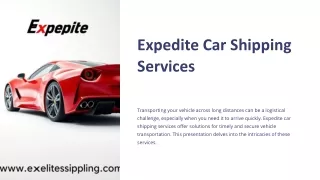 Expedite Car Shipping Services