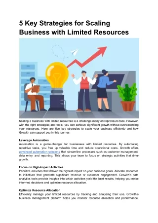 5 Key Strategies for Scaling Business with Limited Resources