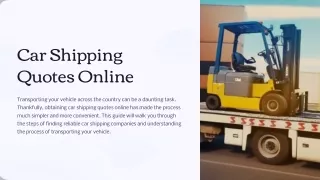Car Shipping Quotes Online