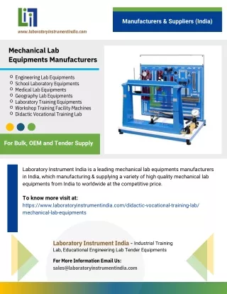 Mechanical Lab Equipments Manufacturers