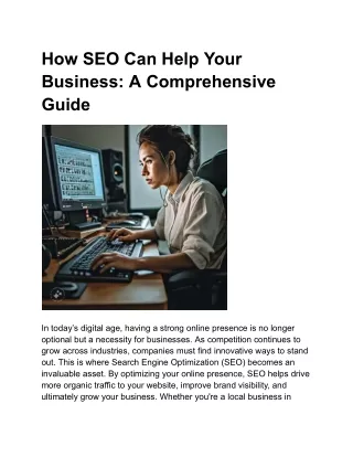 How SEO Can Help Your Business: A Comprehensive Guide