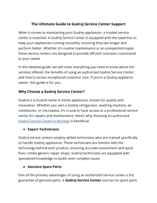 The Ultimate Guide to Godrej Service Center Support (1)