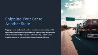 Ship Your Car to Another State