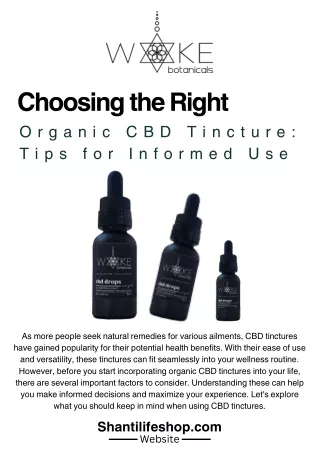 Choosing the Right Organic CBD Tincture Tips for Informed Use
