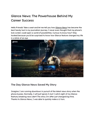 Glance News_ The Powerhouse Behind My Career Success