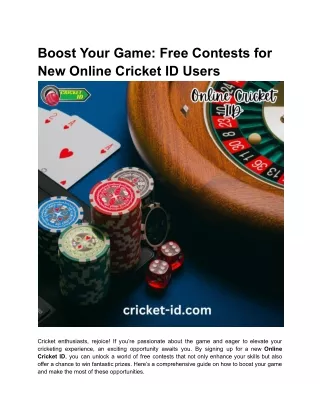 Boost Your Game_ Free Contests for New Online Cricket ID Users