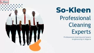 "So-Kleen: Your Trusted Partner for Janitorial Cleaning in Lagos"