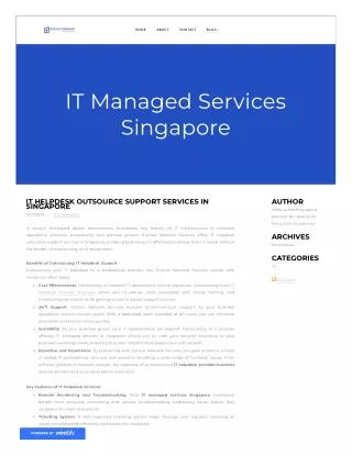 IT Helpdesk Outsource Support Services in Singapore