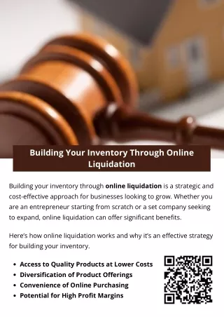 Building Your Inventory Through Online Liquidation