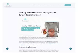 Treating Gallbladder Stones: Surgery and Non-Surgery Options Explained