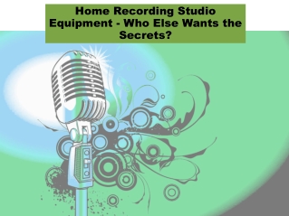 Home Recording Studio Equipment