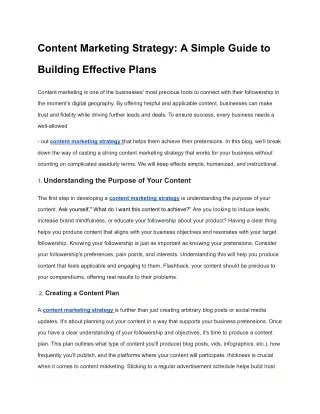 Content Marketing Strategy: A Simple Guide to Building Effective Plans