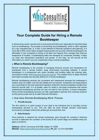 Your Complete Guide for Hiring a Remote Bookkeeper