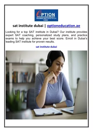 sat institute dubai optioneducation.ae