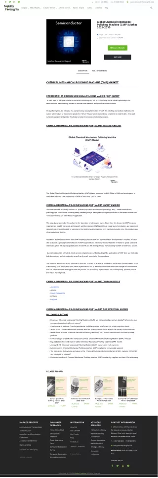 Chemical Mechanical Polishing Machine (CMP) Market trends