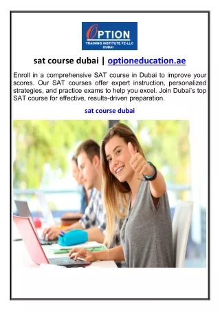 sat course dubai optioneducation.ae