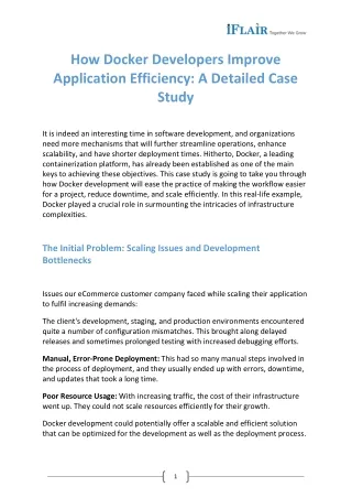 How Docker Developers Improve Application Efficiency