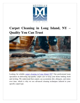 Carpet Cleaning in Long Island, NY – Quality You Can Trust