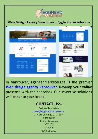 Web Design Agency Vancouver  Eggheadmarketers.ca