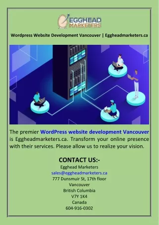 Wordpress Website Development Vancouver  Eggheadmarketers.ca