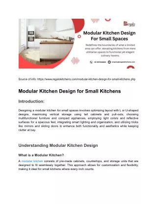 Modular Kitchen Design for Small Kitchens