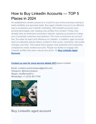 How to Buy LinkedIn Accounts — TOP 5  Places in 2024