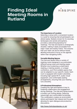Finding Ideal Meeting Rooms in Rutland