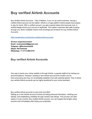Buy verified Airbnb Accounts USA