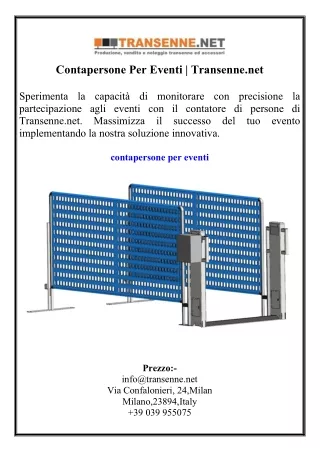 Contapersone Per Eventi  Transenne.net