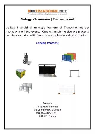 Noleggio Transenne  Transenne.net