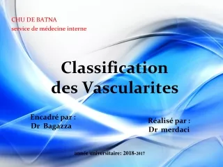 classification  des  vascularites