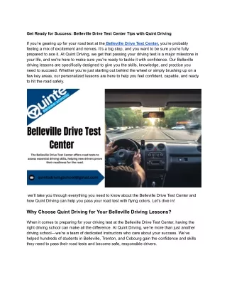 Get Ready for Success_ Belleville Drive Test Center Tips with Quint Driving