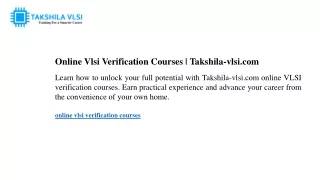 Online Vlsi Verification Courses  Takshila-vlsi.com