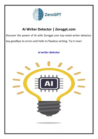 Ai Writer Detector Zerogpt.com