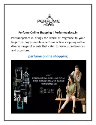 Perfume Online Shopping  Perfumepalace.in