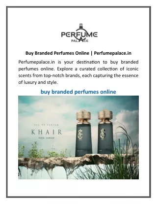 Buy Branded Perfumes Online  Perfumepalace.in