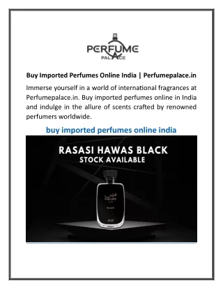 Buy Imported Perfumes Online India  Perfumepalace.in