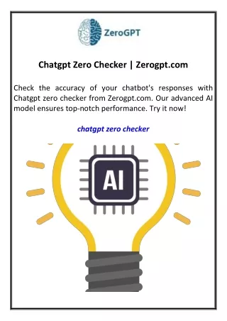 Chatgpt Zero Checker  Zerogpt.com