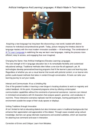 ArtificialIntelligenceAndLearningLanguagesAMatchMadeInTechHeaven