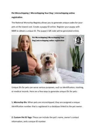 Pet Microchipping  Microchipping Your Dog  microchipping online registration