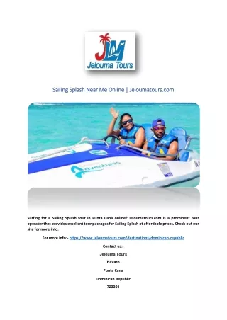 Sailing Splash Near Me Online | Jeloumatours.com
