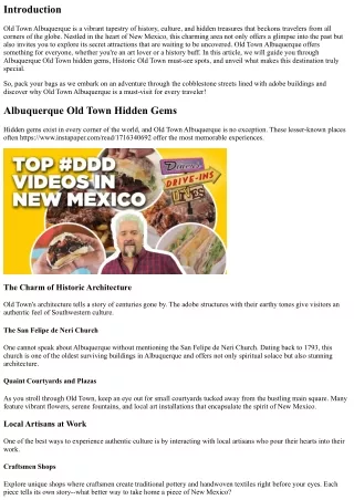 Navigating Old Town Albuquerque: Secret Attractions for Every Traveler