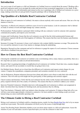 Working With a Carlsbad Roof Contractor on a Budget: Tips and Advice