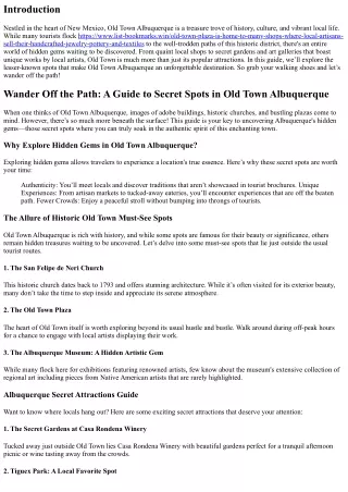 Wander Off the Path - A Guide to Secret Spots Old Town Albuquerque