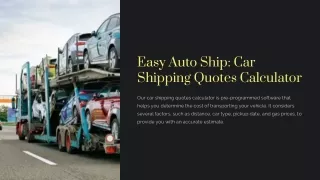 Auto Shipping Calculator